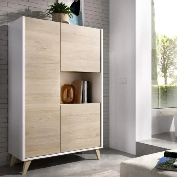 DEKIT Muebles De Salón^Aparador Alto Ness Blanco Natural
