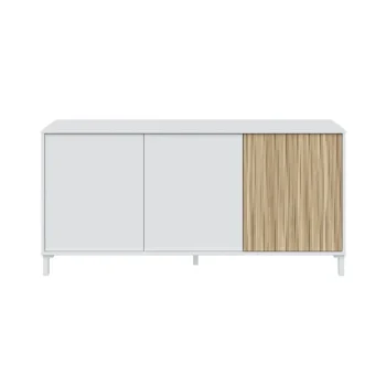 FORES Muebles De Salón^Aparador De 3 Puertas Ethna Blanco Artik - Natur 154 X 74 X 40 Cm
