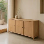 IXIA Muebles De Salón^Aparador Madera De Mango Macarella 3 Puertas Natural 160 X 80 X 40 Cm