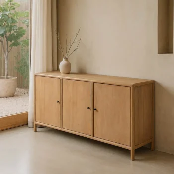 IXIA Muebles De Salón^Aparador Madera De Mango Macarella 3 Puertas Natural 160 X 80 X 40 Cm