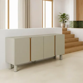 IXIA Muebles De Salón^Aparador Malta 4 Puertas Taupe 180 X 75 X 40 Cm