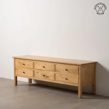 IXIA Muebles De Salón^APARADOR NATURAL MADERA MINDI SALÓN 180 X 48 X 60 CM