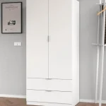 FORES Armarios Blancos|Armarios Con Cajones^Armario 2 Puertas 2 Cajones Blanco Low Cost 81,5 X 180 X 52 Cm