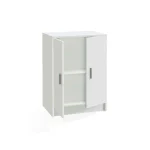 FORES Mueble Auxiliar Cocina^Armario Bajo Multiusos 2 Puertas Blanco Use