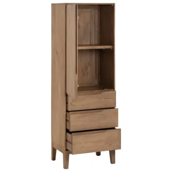 IXIA Armario Salón^Armario De Salón 1 Puerta 3 Cajones En Madera De Mango Natural Natural 60 X 44 X 180 Cm