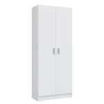 FORES Mueble Auxiliar Cocina^Armario Escobero Blanco 2 Puertas Barcelona