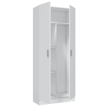 FORES Mueble Auxiliar Cocina^Armario Escobero Blanco 2 Puertas Barcelona