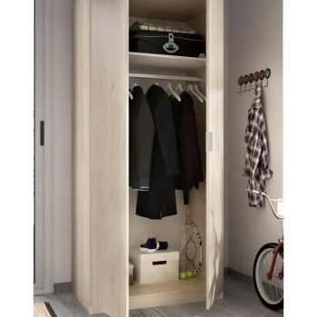 DEKIT Armarios Roperos^Armario Essen 2 Puertas Roble Natural 81x 184 X 52 Cm