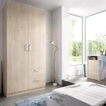 DEKIT Armarios Con Cajones^Armario Maxi 2 Puertas Y 2 Cajones Roble Natural 100 X 215 X 52 Cm