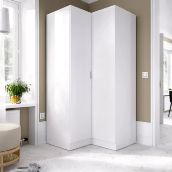 DEKIT Armarios Blancos|Armarios Esquineros^Armario Rincon Blanco Essen  91 X 93 X 184 Cm