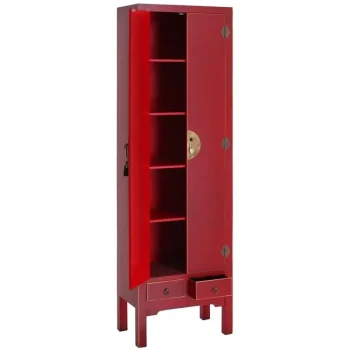 IXIA Armario Salón|Muebles De Salón^Armario Salón Oriente Rojo  2 Puertas 2 Cajones 55 X 185 X 33 Cm