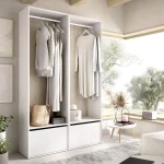 DEKIT Armarios Blancos|Armarios Roperos^Armario Vestidor Doble Suit Con 2 Zapateros Blanco - Roble Natural 120 X 205 X 45 Cm