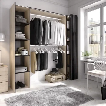 DEKIT Armarios Roperos^Armario Vestidor Sin Puertas Con Cortina Suit 180 - 110 X 205 X 50 Cm