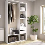 DEKIT Armarios Blancos|Armarios Roperos^Armario Vestidor Suit 2 Cajones Con Trasera Reversible Blanco - Roble Natural 98 X 205 X 45 Cm