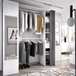 DEKIT Armarios Blancos|Armarios Roperos^Armario Vestidor Suit Con 1 Puerta Espejo Y Cortina Blanco