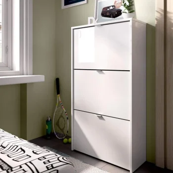 DEKIT Zapateros^Armario Zapatero Blanco Jazz 3 Puertas 61 X 113 X 25 Cm