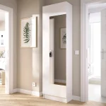 DEKIT Zapateros^Armario Zapatero Vertical Blanco Con Espejo Jazz 1 Puerta 50,2 X 185,5 X 26,6 Cm