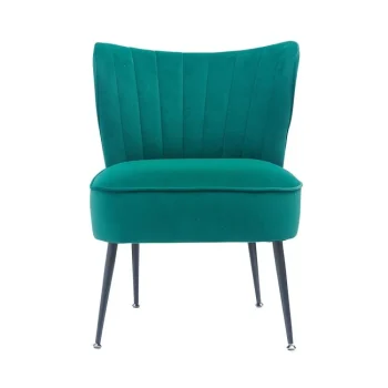 NAKURA Sillones^Butaca Descalzadora Niger Tapizada En Tela Velvet Verde - Negro 57 X 72,5 X 58 Cm