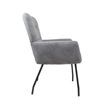 NAKURA Sillones^Butaca Olenka Tapizado Capitoné Water Repellent Gris- Negro 71,5 X 94 X 68 Cm