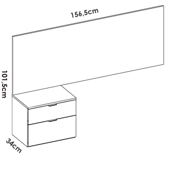 DEKIT Dormitorios Juveniles^Cabecero De Cama Con 1 Mesita Lion Alistonado - Blanco 146 X 106 X 34,2 Cm