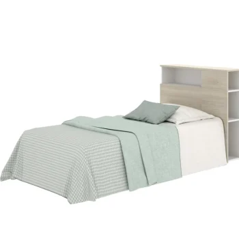 DEKIT Cabeceros De Cama^Cabecero De Cama Juvenil Ten Con Estante Y Mesita Roble Natural 97 X 95 X 24 Cm