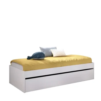 DEKIT Camas Nido 90|Camas Nido Blancas^Cama Nido Con Arrastre Lago Blanca 96 X 40 X 195 Cm