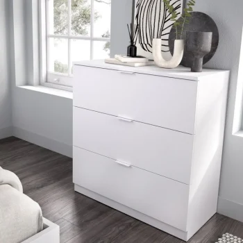 DEKIT C贸modas^Cómoda 3 Cajones Lago Blanca 81 X 82,5 X 39 Cm