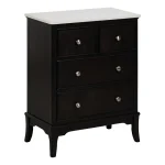 IXIA C贸modas^Cómoda 4 Cajones Marmol Negro - Blanco 60 X 75,5 X 33 Cm