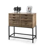 NAKURA C贸modas^Cómoda De Madera Ginebra 6 Cajones Nogal - Negro 73,5 X 79 X 36 Cm