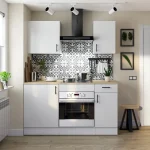 FORES Cocinas Completas Modernas^Cocina Modular 160 Cm A Coruña Kira Blanco Brillo - Roble Canadian 160 X 211 X 60 Cm
