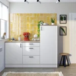FORES Cocinas Completas Modernas^Cocina Modular A Medida Frente Desayuno  Kira 180 Cm Blanco Brillo - Roble Canadian 180 X 148 X 60 Cm