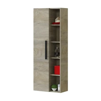 FORES Muebles Auxiliares Para Baño^Columna De Colgar Atenea Roble Alaska 1 Puerta + Estantes