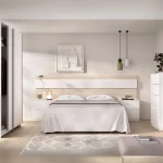 DEKIT Conjuntos Dormitorios Matrimonio Baratos^Conjunto De Dormitorio Con Armario Estilo Nórdico Niza En Roble Natural Y Blanco