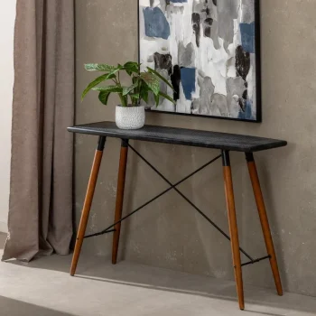 IXIA Mesas Consola^Consola De Madera Oslo En Negro Y Natural 120 X 38 X 81 Cm