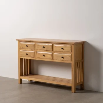 IXIA Mesas Consola^CONSOLA NATURAL MADERA MINDI ENTRADA 130 X 35 X 85 CM