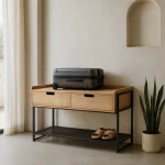 IXIA Recibidores^Consola Recibidor 2 Cajones Urban Natural - Negro 100 X 56,5 X 48 Cm