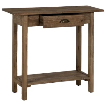 IXIA Mesas Consola^Consola Recibidor Con Cajón En Madera De Abeto Natural 90 X 81 X 34,5 Cm