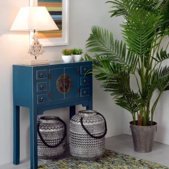 IXIA Mesas Consola^Consola Recibidor De 2 Puertas Y 6 Cajones Oriente, Azul