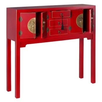 IXIA Mesas Consola^Consola Recibidor De 4 Puertas Y 3 Cajones Oriente, Roja