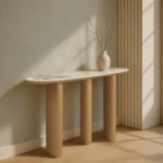 IXIA Mesas Consola^Consola Recibidor Decorada DM Natural 150 X 80 X 39,5 Cm