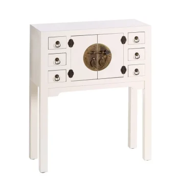 IXIA Mesas Consola^Consola Recibidor Oriente Blanco 2 Puertas 6 Cajones 63 X 80 X 26 Cm