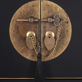 IXIA Mesas Consola^Consola Recibidor Oriente Negro 2 Puertas 6 Cajones 63 X 80 X 26 Cm