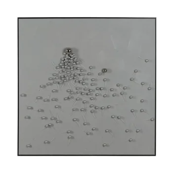 IXIA Cuadros^CUADRO ABSTRACTO BLANCO-PLATA 100 X 100 CM