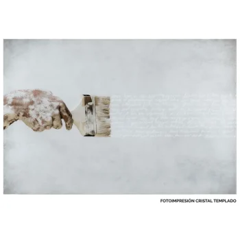 IXIA Cuadros^Cuadro En Cristal Templado Mano Y Pincel Escritura 150 X 100 X 4 Cm