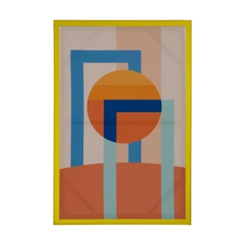 IXIA Cuadros^Cuadro Impresión Abstracta Con Marco Acrílico Amarillo 80 X 120 X 3,3 Cm