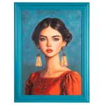 IXIA Cuadros^Cuadro Pintado A Mano Mujer En Rojo Sobre Fondo Azul 87 X 117 X 4,6 Cm