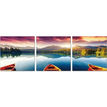 NAKURA Cuadros^Cuadro Triptico Barcas En El Lago