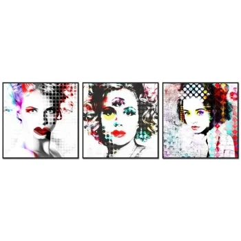 NAKURA Cuadros^Cuadro Tríptico 60 X 60 Cm "Mujeres Pop Art"