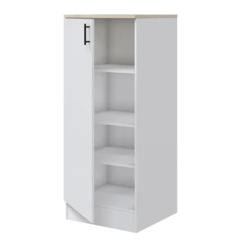 FORES Mueble Auxiliar Cocina^Despensero De Cocina 60 Cm Kira 1 Puerta Blanco Brillo - Roble Canadian 60 X 148 X 60 Cm