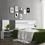 DISTRIGAL Conjuntos Dormitorios Matrimonio Baratos^Dormitorio CARMEN LEDs Cabecero Con Dos Mesitas